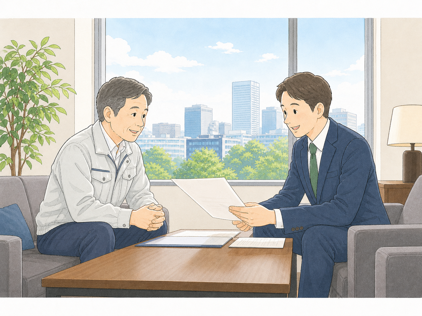 建設業の社長との相談イメージ